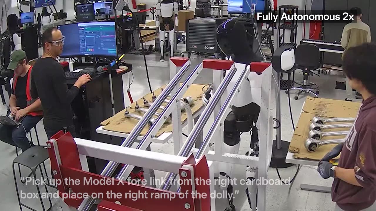 Tesla Humanoid Robot Optimus Doing Manual Tasks