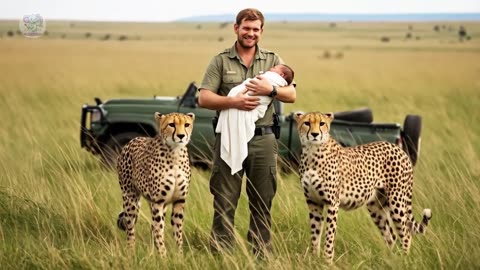 Cheetah finds newborn baby in the middle of the grassland, what it does next is shocking