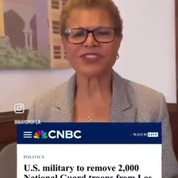 Mayor Karen Bass is excited to get rid of the 2,000 National guardsmen