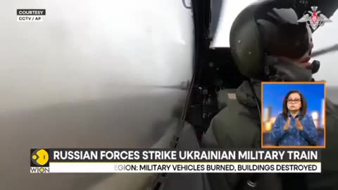 Ukrainian Military Train Attacked by Russian Forces