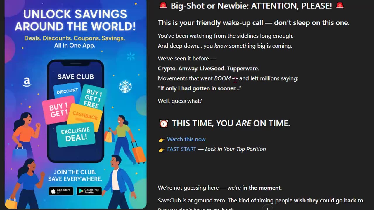 SAVE CLUB - Big-Shot or Newbie: ATTENTION PLEASE ! - TOP TEAM ROB BUSER
