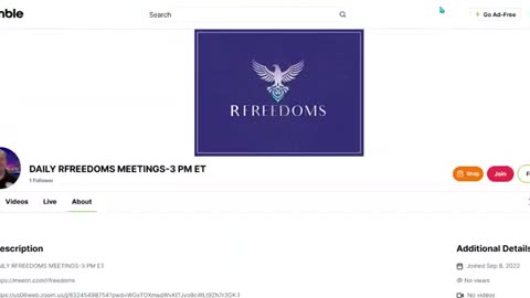 DAILY RFREEDOMS MEETINGS-3 PM ET