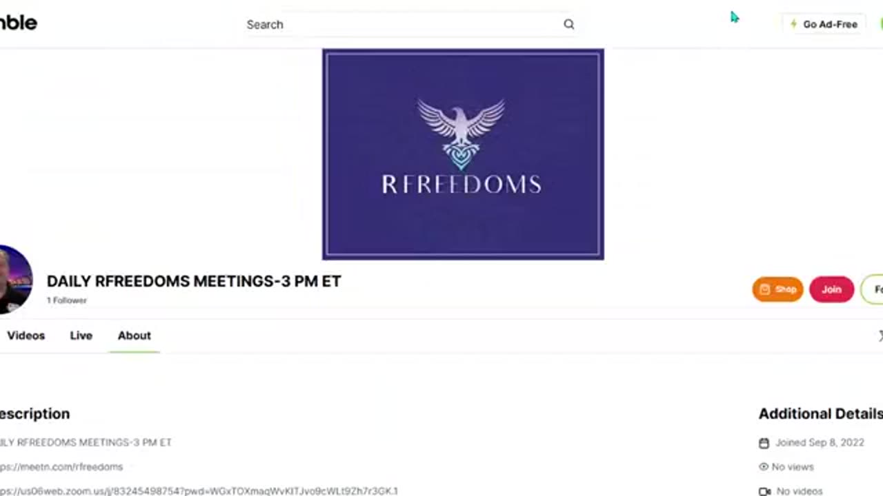 DAILY RFREEDOMS MEETINGS-3 PM ET