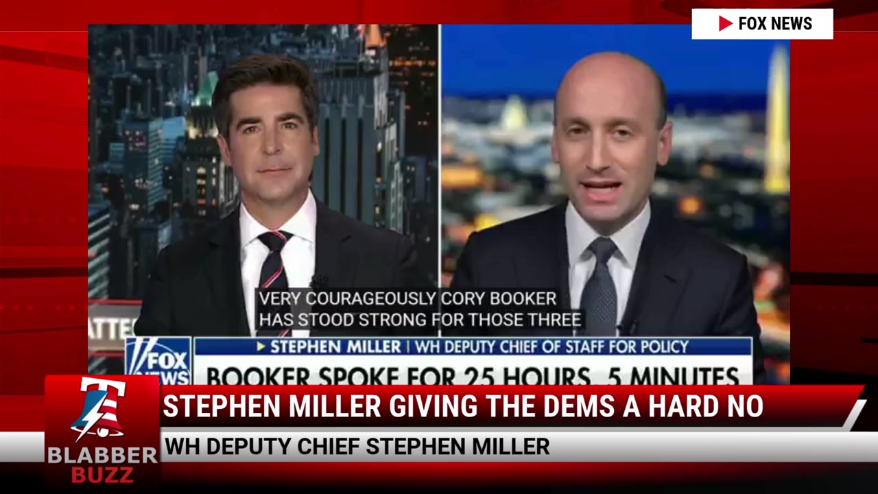 Stephen Miller Giving The Dems A Hard NO
