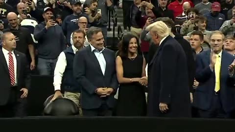 President Donald Trump and Elon Musk attend the NCAA wrestling championships in Philadelphia.