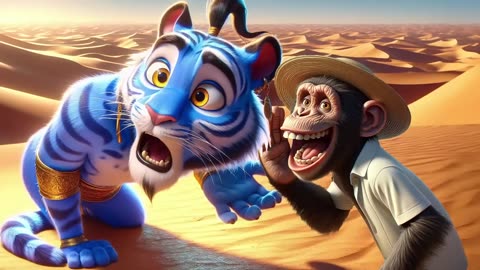 Magical Monkey and the Blue Genie 🧞‍♂️🐒 | Funny Cartoon Short 2025