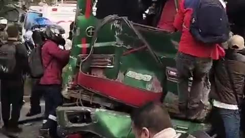 Aparatoso accidente en Bogotá