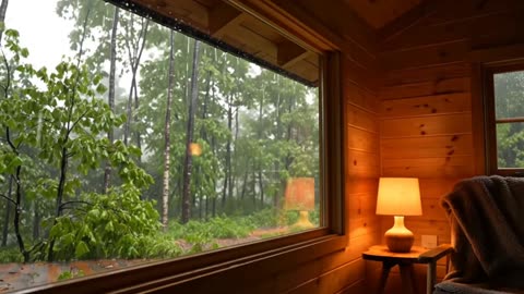 Cozy Rainy Cabin ASMR | Relaxing Rain Sounds for Sleep & Focus