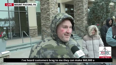 Trump Supporter at Rally Complains About Freeloaders And Fuel Prices