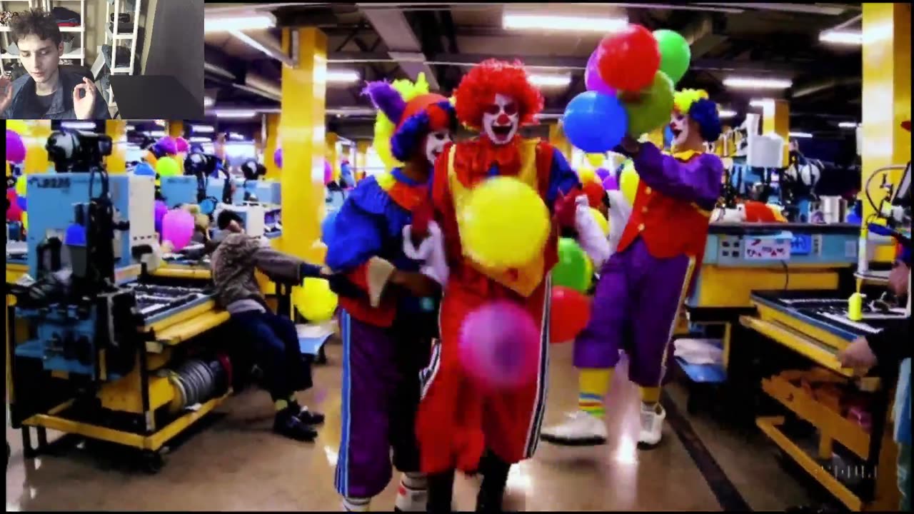 Outtake #3,000 Of The Clowns Roam Around A Factory Fake Funny Parody Video