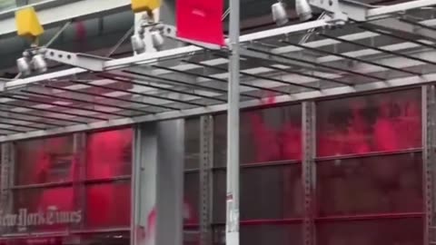 “NYT Lies, Gaza Dies” sprayed on NYT HQ windows in Manhattan