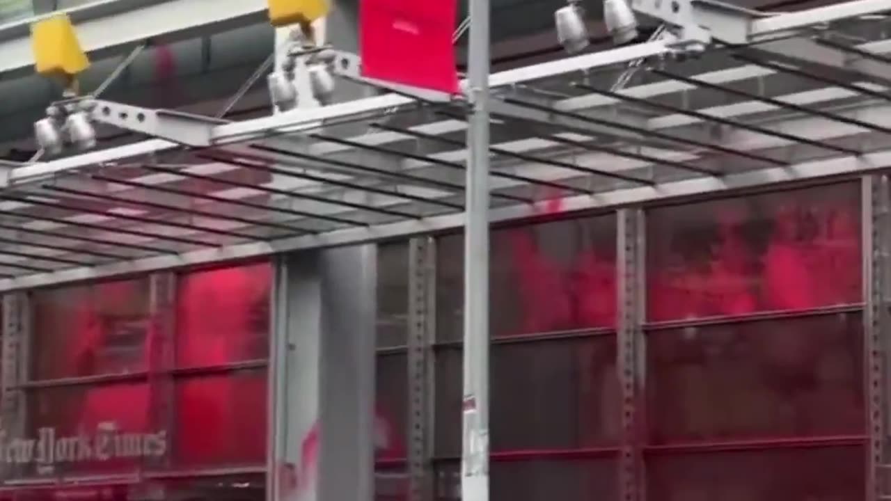 “NYT Lies, Gaza Dies” sprayed on NYT HQ windows in Manhattan