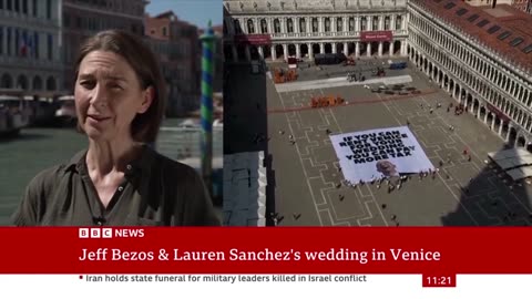 Jeff Bezos and Lauren Sanchez's wedding underway in Venice | BBC News