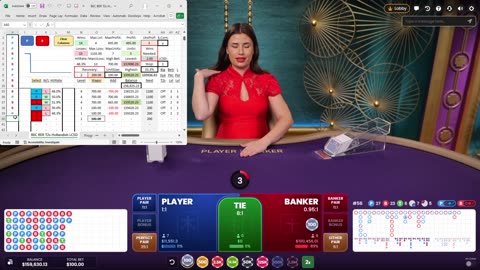 Baccarat - 10 units, 17 minutes, 54.3% HR, 13 unit drawdown, to level 4, BEC BER T2s Hollandish LCS
