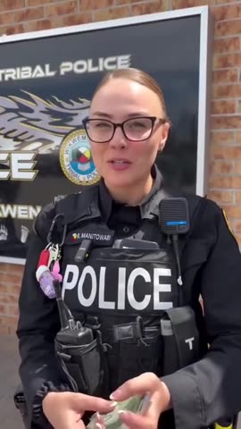 Ontario police showcasing fake Canadian currency being distributed