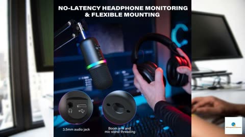 WMT USB Microphone - Condenser Gaming Microphone for PC/MAC/PS4/PS5/Phone- Cardioid Mic wi
