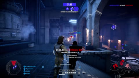 SWBF2 2017: Instant Action Mission (Defend) Jabba Palace Galactic Empire Gameplay