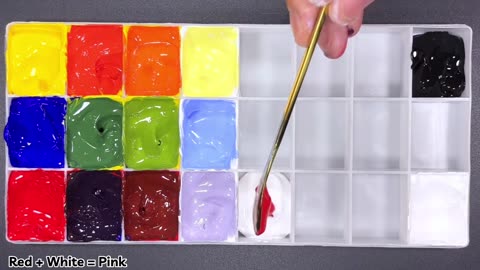 Making 19 Colors with Only 5 Primary Colors Red, Blue, Yellow, Black and White