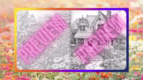 The Garden Cottage AI Grayscale Coloring Book