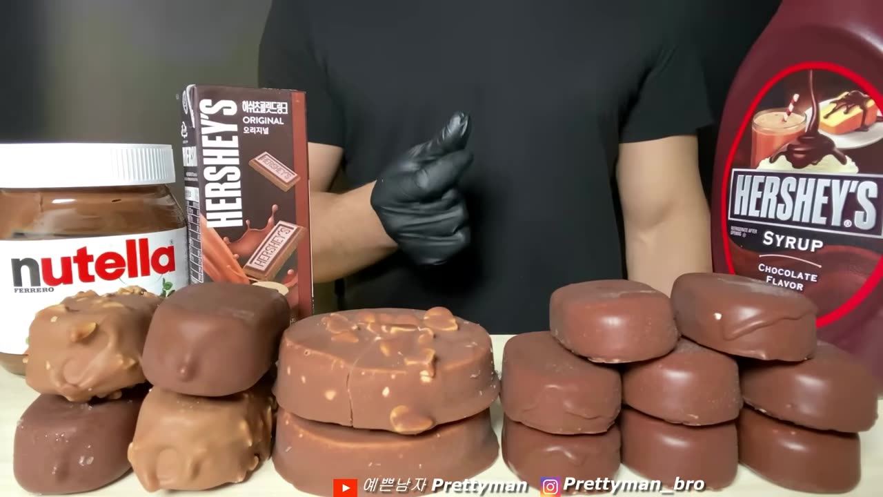 ASMR CHOCOLATE ICE CREAM MAGNUM TICO GOOGOO NUTELLA HERSHEY'S DESSERT MUKBANG