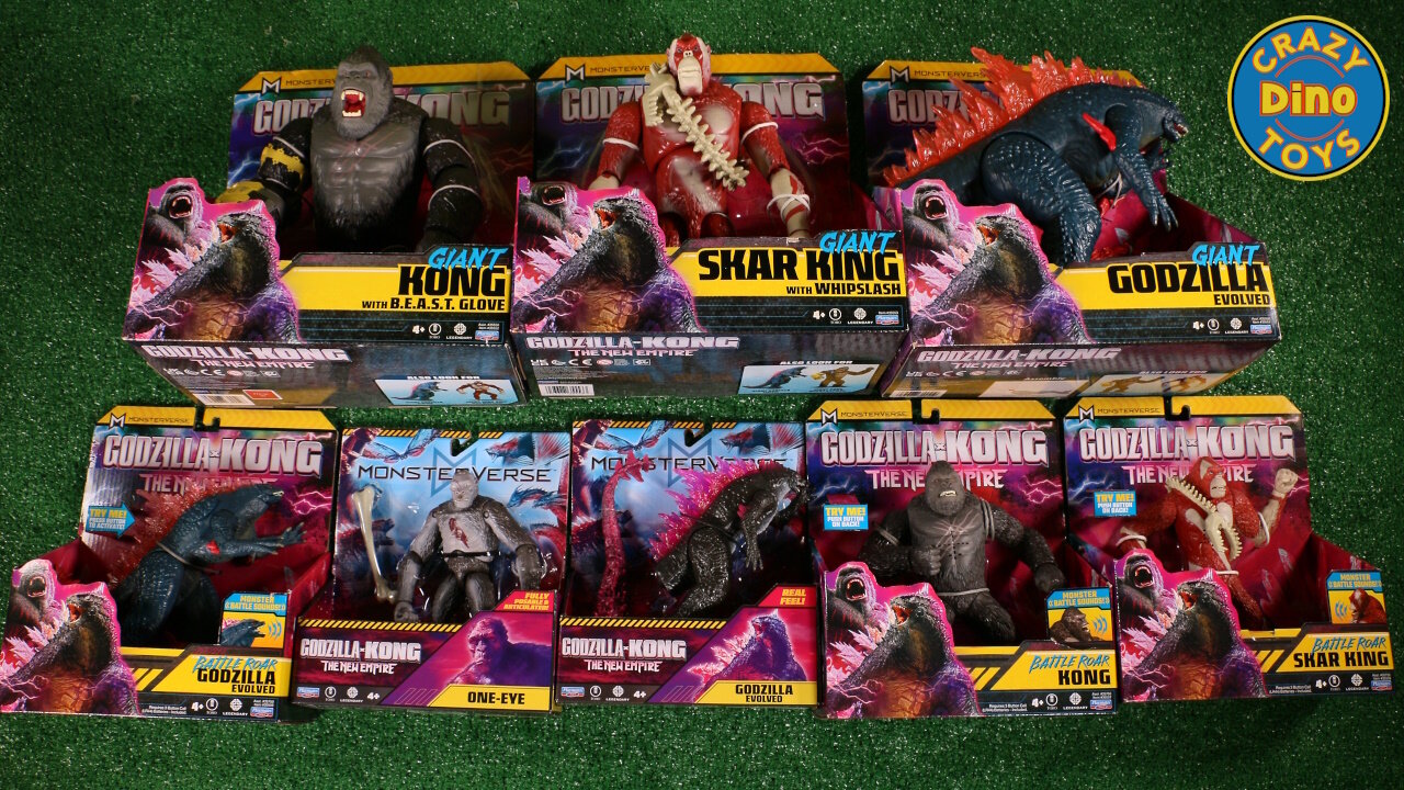 8 New Godzilla X Kong The New Empire Toys Unboxed 2025 Skar King, Godzilla, King Kong Monsterverse
