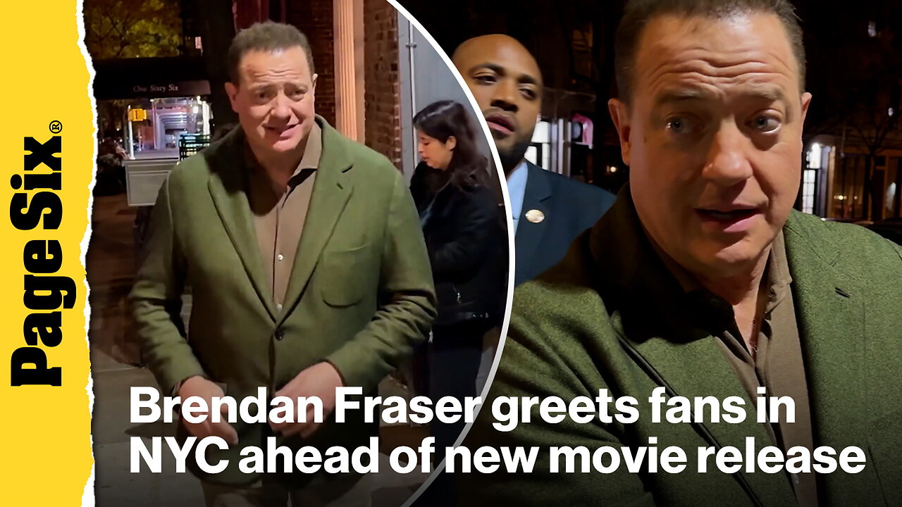 Brendan Fraser greets fans in Manhattan ahead of new movie release