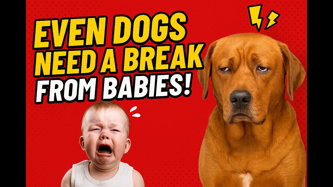 even dogs need a break forom babise😂😂😂