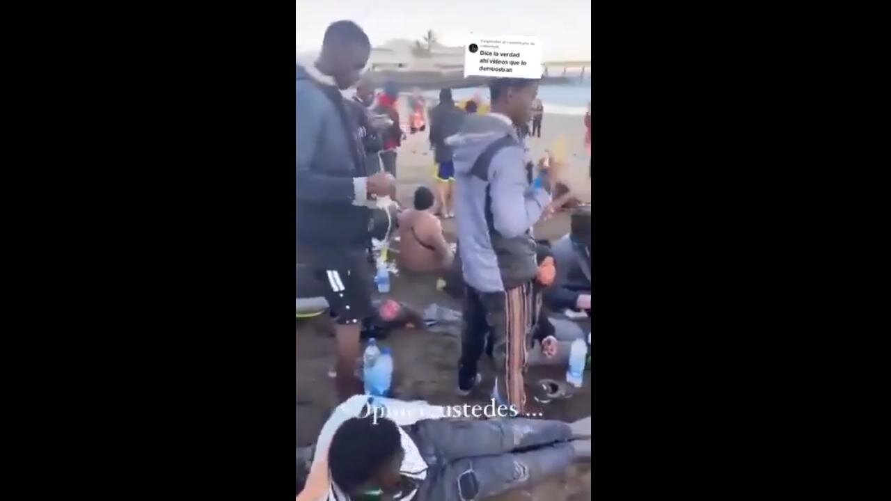 Footage has surfaces of Illegal migrants being handed free mobile phones upon arrival in Europe