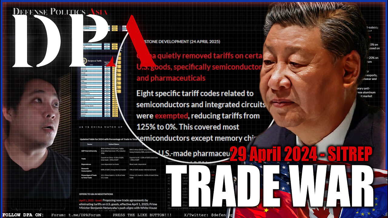[ Trade War SITREP ] CHINA QUIETLY REMOVED TARIFFS on certain US semiconductors and pharmaceuticals