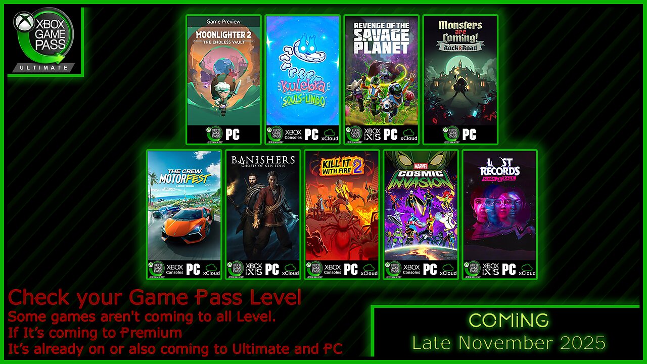 Coming to Xbox Game Pass Late November 2025