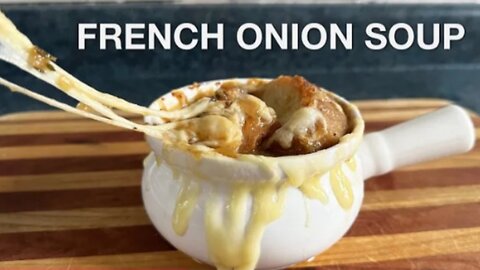 Vegetarian French onion soup with caremalized onions 🔥❤️😋