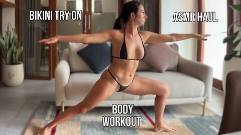 HOT GIRL [4K] Trying On Bikini During Home Workout ASMR Haul & Real Fit Test