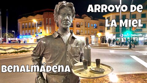 Benalmadena Arroyo de la Miel (Malaga), Spain 🌙 Night Walk in a Peaceful Spanish Town