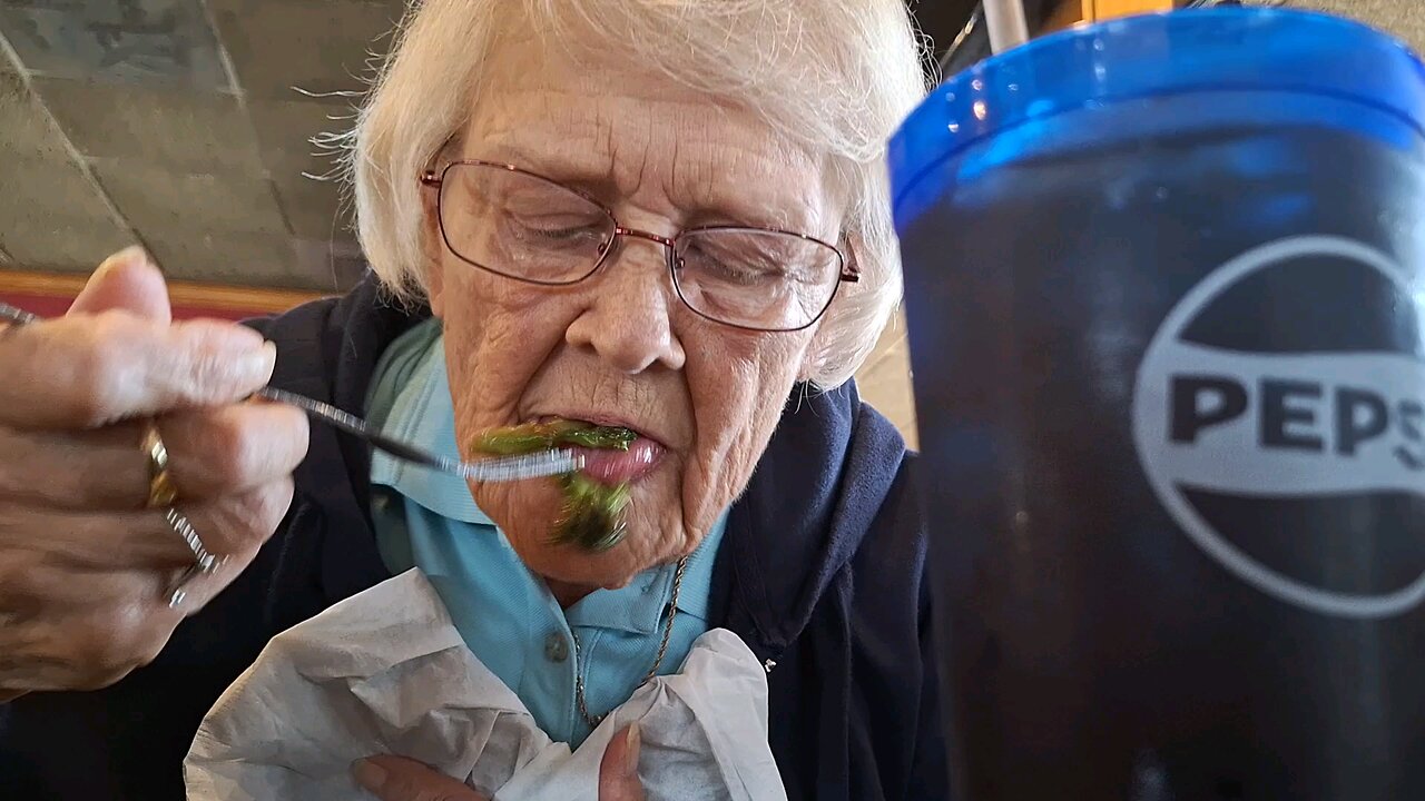 Mom and het bib! She throws down a lot of meat protein.