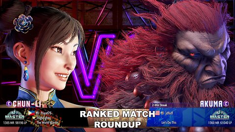 Kuya Kalbo SF6 Ranked Roundup. Chun Li Master Rank [Hori Fight Stick]