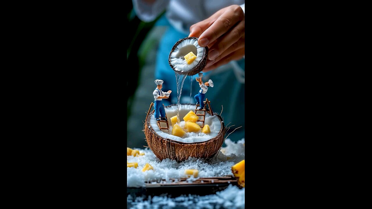 Working hard to make you a piña colada cocktail 😉