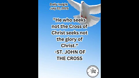 Daily Insight July 22, 2025 #faith #Saints #Insight