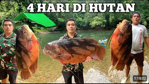 4 Days Jungle Camping in Heavy Rain – Fishing and Cooking by the Kapuas River