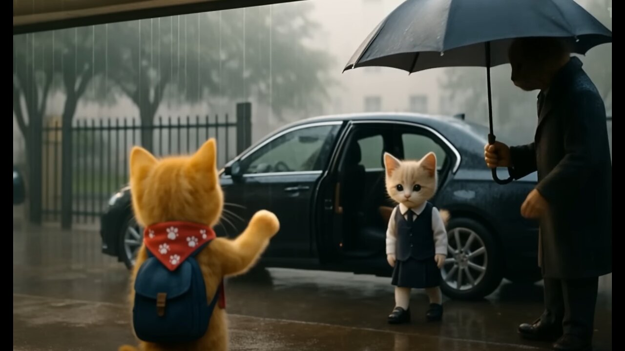 The kitten went to school for the first time... but something was wrong.