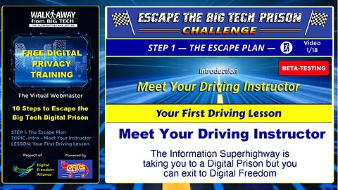 Escape the Big Tech Prison Challenge - Your First Driving Lesson | Step 1 - The Escape Plan