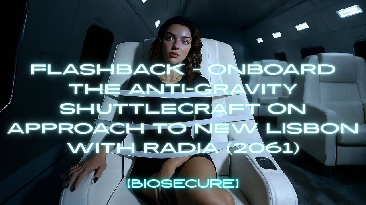 [biosecure] - Flashback - Onboard the anti-gravity shuttlecraft on approach to New Lisbon with Radia