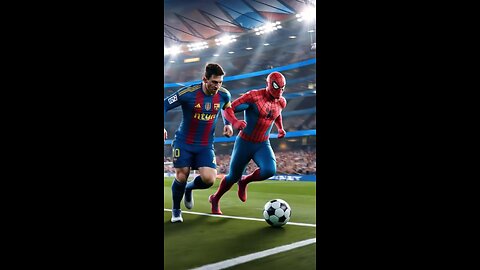 AI Fashion Video Superman and Messi Football Competition