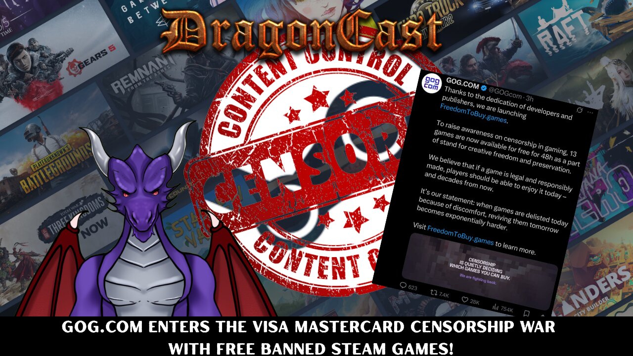 Gog.com enters the Visa Mastercard Censorship War with free banned steam games.