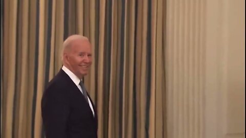 Joe Biden leaves and smiles to the sound of Linkin Park