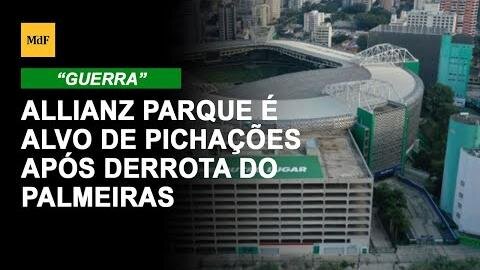 Allianz Parque é alvo de pichações após derrota do Palmeiras para o Corinthians: 'Agora é guerra'