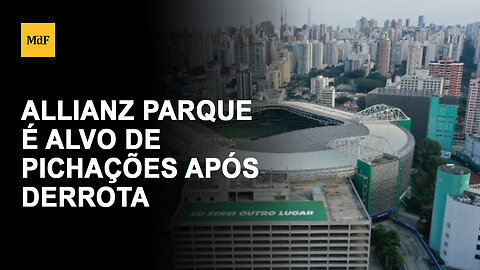 Allianz Parque é alvo de pichações após derrota do Palmeiras para o Corinthians: 'Agora é guerra'