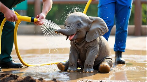 Elephant Spa Day! Baby Elephant Loves Water 💧🐘