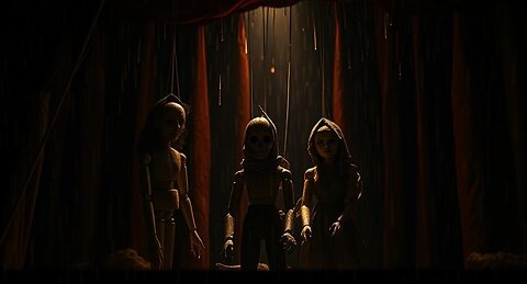 The Last Curtain: A Wooden Doll Puppet Show of Death and Darkness
