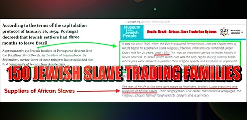 ALL THE SLAVE OWNERS WERE JEWISH! (WHITES STOPPED IT) ⚔️