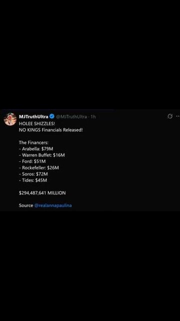 'NO KINGS' FINANCIERS REVEALED